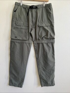 OUTERSPORT Vintage Slouchy Utility Cargo Convertible Pants Military Green Men M
